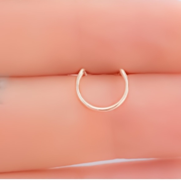 U Shaped Orbital Stud Earrings for 2 Piercings/Holes in Gold Silver & Rose Gold - Picture 2 of 8